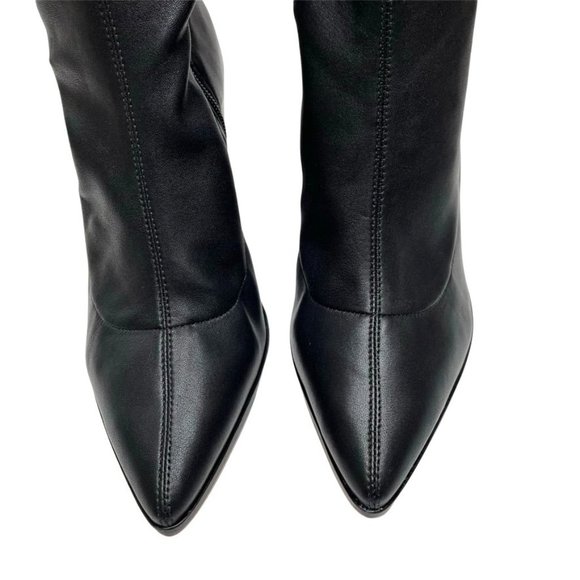 NIB SCHUTZ AMELLIE LEATHER MID CALF SOCK BOOTS IN BLACK SZ  9.5 - 6.5 - Picture 9 of 12